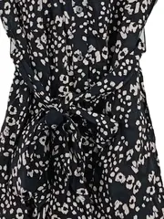 Vorschaubild 3 von Damen Blusenkleid Animal Print Schwarz Beige Gr. S 36