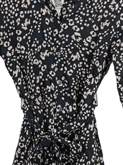 Vorschaubild 2 von Damen Blusenkleid Animal Print Schwarz Beige Gr. S 36