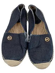 Vorschaubild 2 von Slipper Espadrilles Damen Schuhe Denim Jeans Blau Gr. 36 Gold Logo