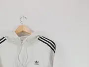 Vorschaubild 3 von Damen Hoodie Kapuzenpullover Gr. 36 Beige Sportlich Streifen Logo
