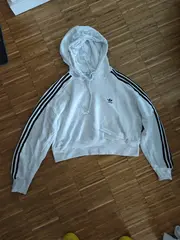 Vorschaubild 7 von Damen Hoodie Kapuzenpullover Gr. 36 Beige Sportlich Streifen Logo