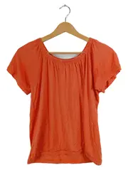 Vorschaubild 2 von Damen T-Shirt Gr. XS Orange Kurzarm Baumwolle Casual