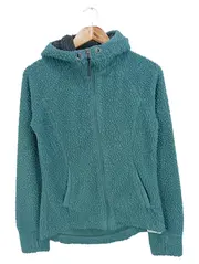 Vorschaubild 1 von Damen Fleecejacke Kapuze Teddy Gr. L Türkis Kuschelig