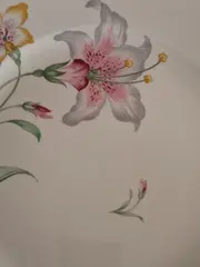 Vorschaubild 2 von Kuchenteller Porzellan Klassisch Blumenmuster Weiß 28 cm Festlich