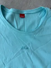 Vorschaubild 2 von Damen T-Shirt Basic Kurzarm Baumwolle Stickerei Türkis M