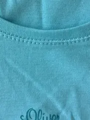 Vorschaubild 3 von Damen T-Shirt Basic Kurzarm Baumwolle Stickerei Türkis M