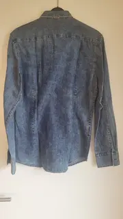 Vorschaubild 3 von Herren Freizeithemd Jeanshemd Langarm Blau Gr. 50/L