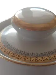 Vorschaubild 2 von Teekanne Klassisch Weiß Golddekor Porzellan 1 Liter 20cm Höhe