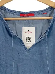 Vorschaubild 4 von Damen Hemdbluse ärmellos Uni Blau Gr. 42 Freizeit Casual