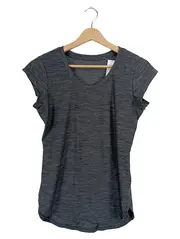 Vorschaubild 2 von Damen Sport Shirt Gr. XS Grau Meliert Kurzarm Fitness Top