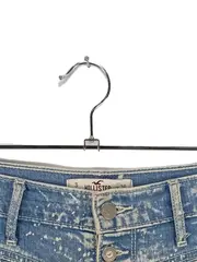 Vorschaubild 3 von Damen Jeansshorts Gr. 26 Blau Casual Punkte High Waist