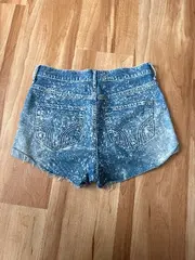 Vorschaubild 7 von Damen Jeansshorts Gr. 26 Blau Casual Punkte High Waist