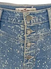 Vorschaubild 4 von Damen Jeansshorts Gr. 26 Blau Casual Punkte High Waist