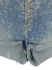 Vorschaubild 5 von Damen Jeansshorts Gr. 26 Blau Casual Punkte High Waist