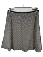 Vorschaubild 1 von Damen A-Linienrock Gr. 38 Schwarz Weiß Geometrisch Baumwolle