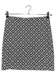 Vorschaubild 1 von Damen Rock Minirock XS 34 Schwarz Weiß Geometrisch Baumwolle