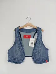 Vorschaubild 2 von EDC Damen Jeans Weste Blau Gr. 36/S Casual Baumwolle