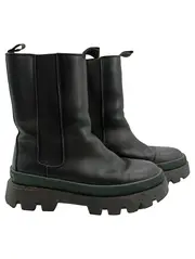 Vorschaubild 1 von Damen Chelsea Boots Stiefelette Schwarz Gr. 39 Leder Plateau