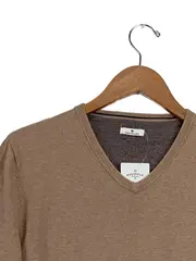 Vorschaubild 3 von Herren Pullover Gr. 50/L Braun Casual V-Ausschnitt Baumwolle