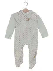 Vorschaubild 1 von Baby Einteiler Strampler Kinder Gr. 74 Weiß mit Bärchen Applikation