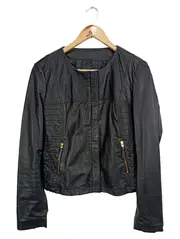 Vorschaubild 1 von MNG Lederjacke Damen Gr. 40/L Schwarz Casual Echtleder Jacke