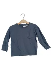 Vorschaubild 1 von Langarmshirt Kinder Gr. 98 Blau Brusttasche Basic Baumwolle