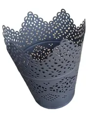 Vorschaubild 1 von Windlicht Grau Metall Lochmuster Zylindrisch Deko Kerzenhalter Modern