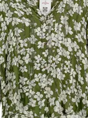 Vorschaubild 5 von Damen Bluse Blumenmuster Grün Weiß XS Langarm Freizeit