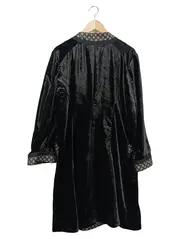 Vorschaubild 2 von Damen Leichter Mantel Samt Schwarz Gr. 40/L Elegant Vintage