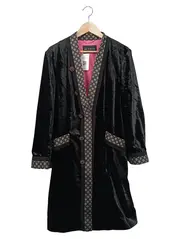 Vorschaubild 1 von Damen Leichter Mantel Samt Schwarz Gr. 40/L Elegant Vintage