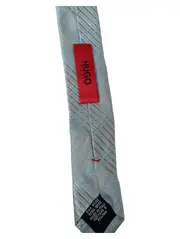 Vorschaubild 2 von HUGO Herren Krawatte Grau Kariert Seide Business 6x150cm Elegant