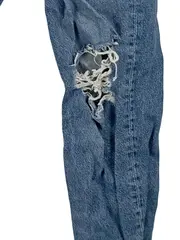 Vorschaubild 4 von Damen Destroyed Jeans Mom Fit Ripped Look Blau Größe 34 XS