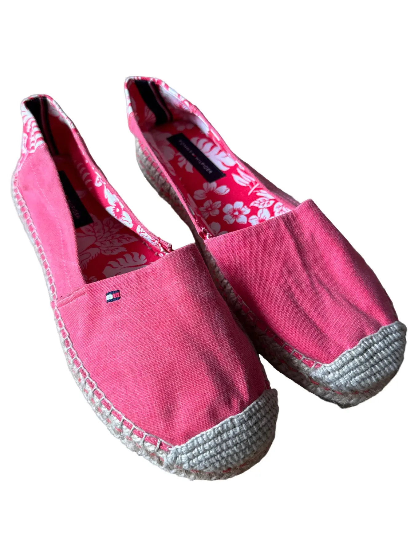 Tommy Hilfiger Damen Espadrilles Slipper Schuhe Pink Sommer Textil Gr. 38