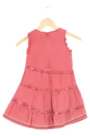 Vorschaubild 2 von Kinder Freizeitkleid Mädchen Gr. 116/122 Rot Baumwolle Casual