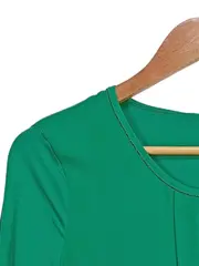 Vorschaubild 3 von Damen Bluse Grün Gr. 38/M Casual Langarm