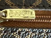 Vorschaubild 5 von Damen Clutch Braun Kunststoff Logo-Print Reißverschluss Klein