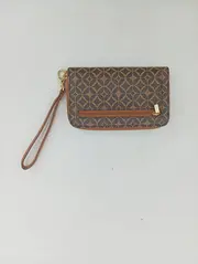 Vorschaubild 2 von Damen Clutch Braun Kunststoff Logo-Print Reißverschluss Klein