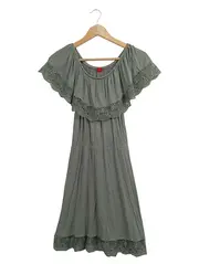 Vorschaubild 1 von Damen Freizeitkleid Gr. 38/M Oliv Casual Bohemian Spitze