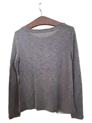 Vorschaubild 3 von Damen Langarmshirt Basic Grau Meliert Gr. XS Viskose