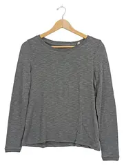Vorschaubild 1 von Damen Langarmshirt Basic Grau Meliert Gr. XS Viskose