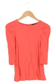 Vorschaubild 1 von Damen Bluse Rot Gr. 38/M Casual Modern Rüschen Knopfleiste
