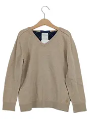 Vorschaubild 1 von Kinder Pullover Gr. 128 Beige V-Ausschnitt Langarm Casual