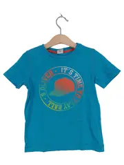 Vorschaubild 1 von Kinder T-Shirt Kurzarm Logo-Print Türkis Gr. 104/110 Freizeit