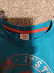 Vorschaubild 4 von Kinder T-Shirt Kurzarm Logo-Print Türkis Gr. 104/110 Freizeit