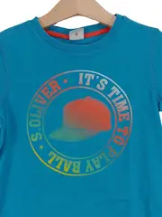 Vorschaubild 3 von Kinder T-Shirt Kurzarm Logo-Print Türkis Gr. 104/110 Freizeit