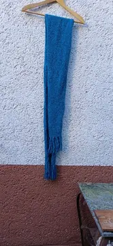 Vorschaubild 2 von Schal Damen Alpaka Petrol 200x24 cm Fransen Meliert Casual