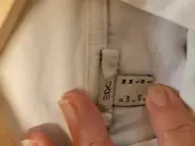 Vorschaubild 3 von Damen T-Shirt Stehkragen Weiß Gr. M 3/4-Arm Baumwolle