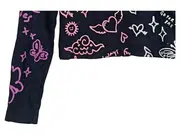 Vorschaubild 2 von Mädchen Langarmshirt Gr. 134 Schwarz Print Herzen Love Baumwolle