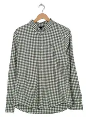 Vorschaubild 1 von Herren Freizeithemd Kariert Gr. S Grün Weiß Muscle Fit