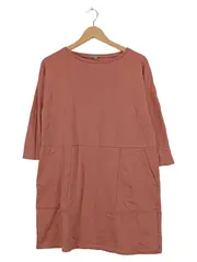 Vorschaubild 1 von Sweatkleid Damen XS Rosa Baumwolle Freizeitkleid mit Taschen